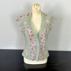 Free Hug/Free People lace button down top